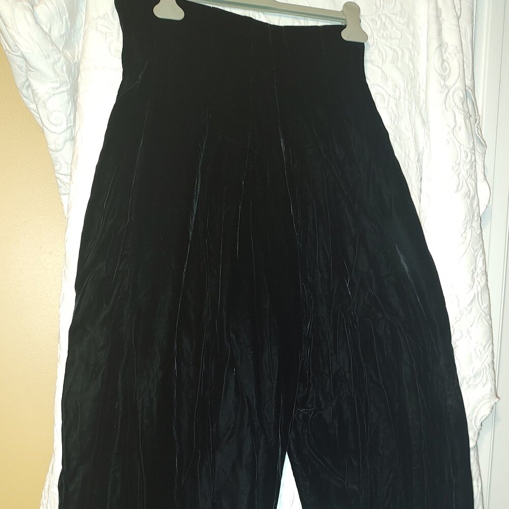 WOMEN'S SIZE 14 "VICTOR COSTA" VINTAGE VELVET HIGH-WAISTED PALAZZO PANTS